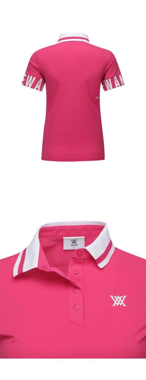 ANEW Golf Korea Summer Women's Short Sleeve T-Shirt Jersey Top Polo Golf Shirt
