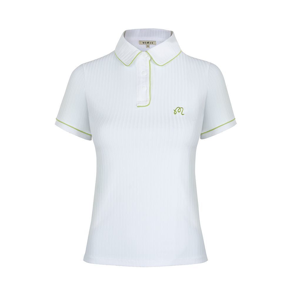 Malbon Korea New 2025 SS Women's Anna Short-Sleeve Polo Shirt slim high stretch breathable top