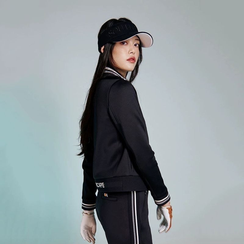 SOUTHCAPE Korean Golf Wear Women's FW Striped Lapel Jacket Outerwear
