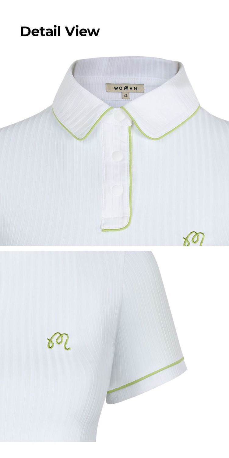 Malbon Korea New 2025 SS Women's Anna Short-Sleeve Polo Shirt slim high stretch breathable top