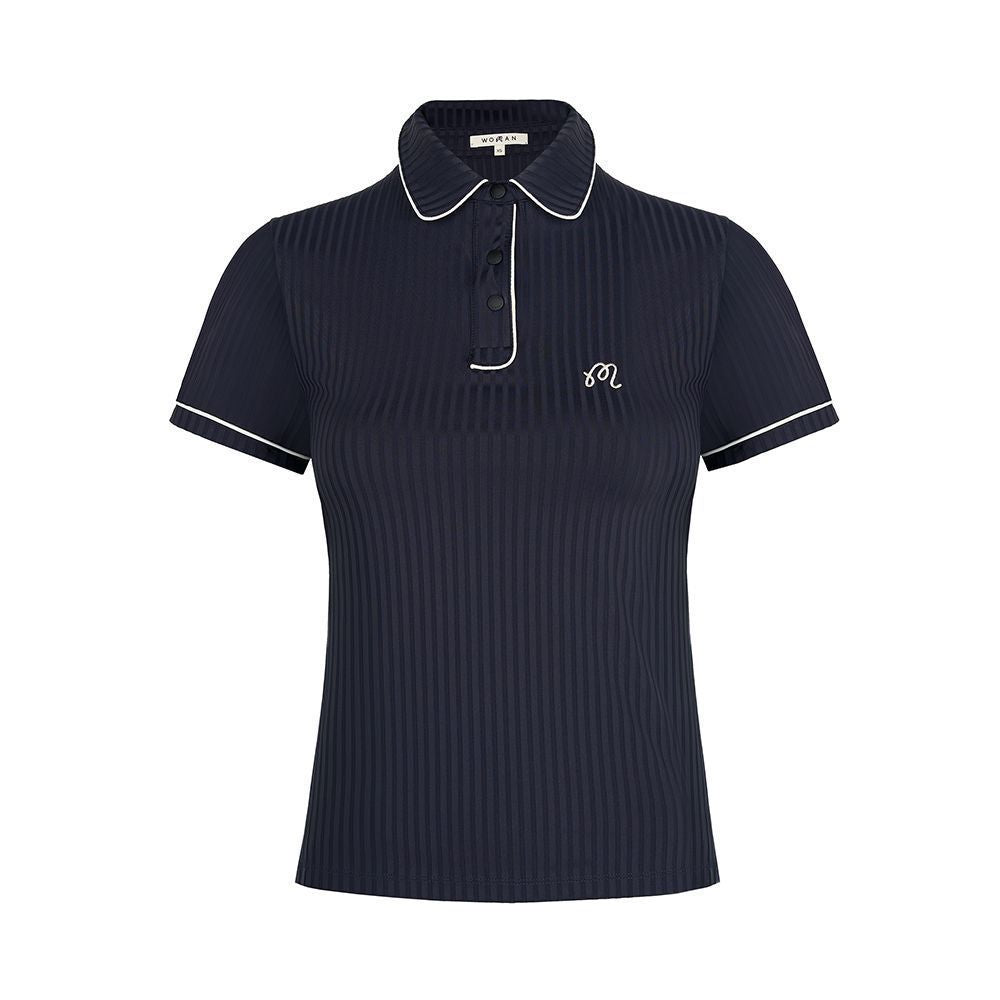 Malbon Korea New 2025 SS Women's Anna Short-Sleeve Polo Shirt slim high stretch breathable top