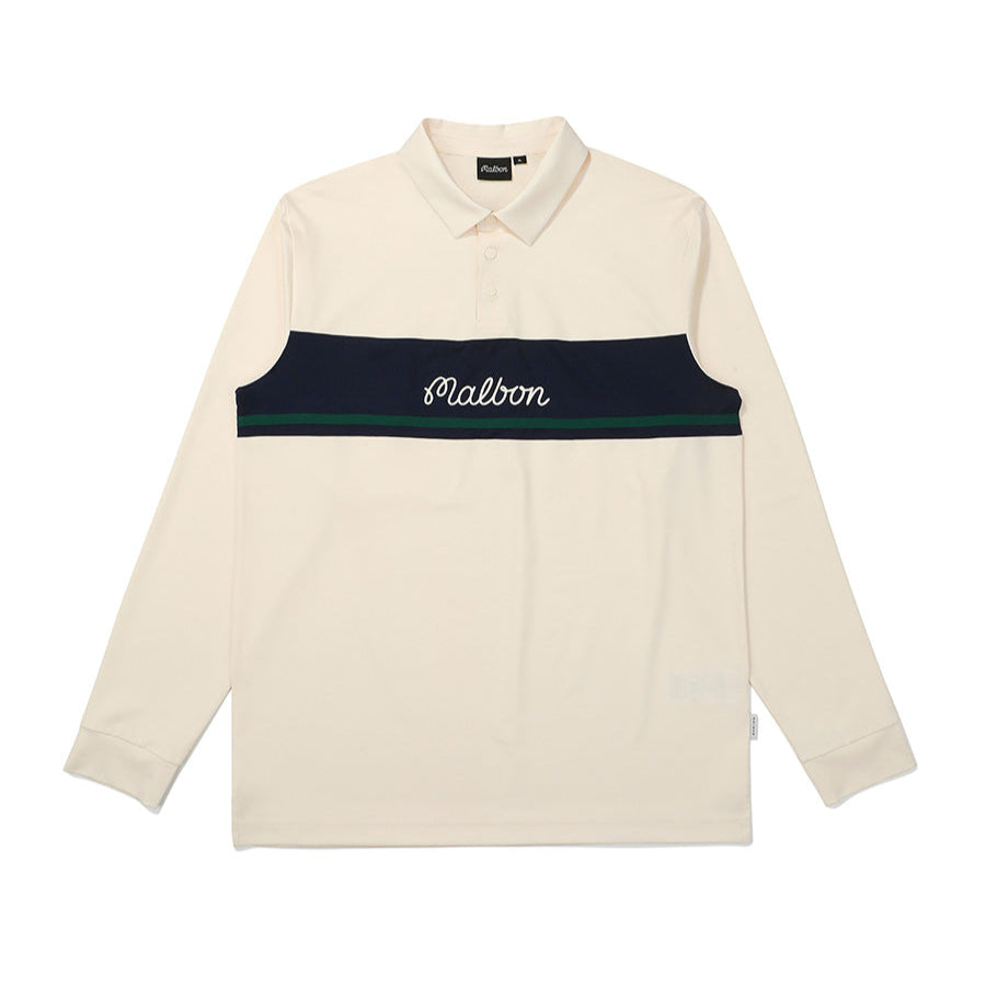Malbon Korea Men's Tech Color Block Polo Shirt