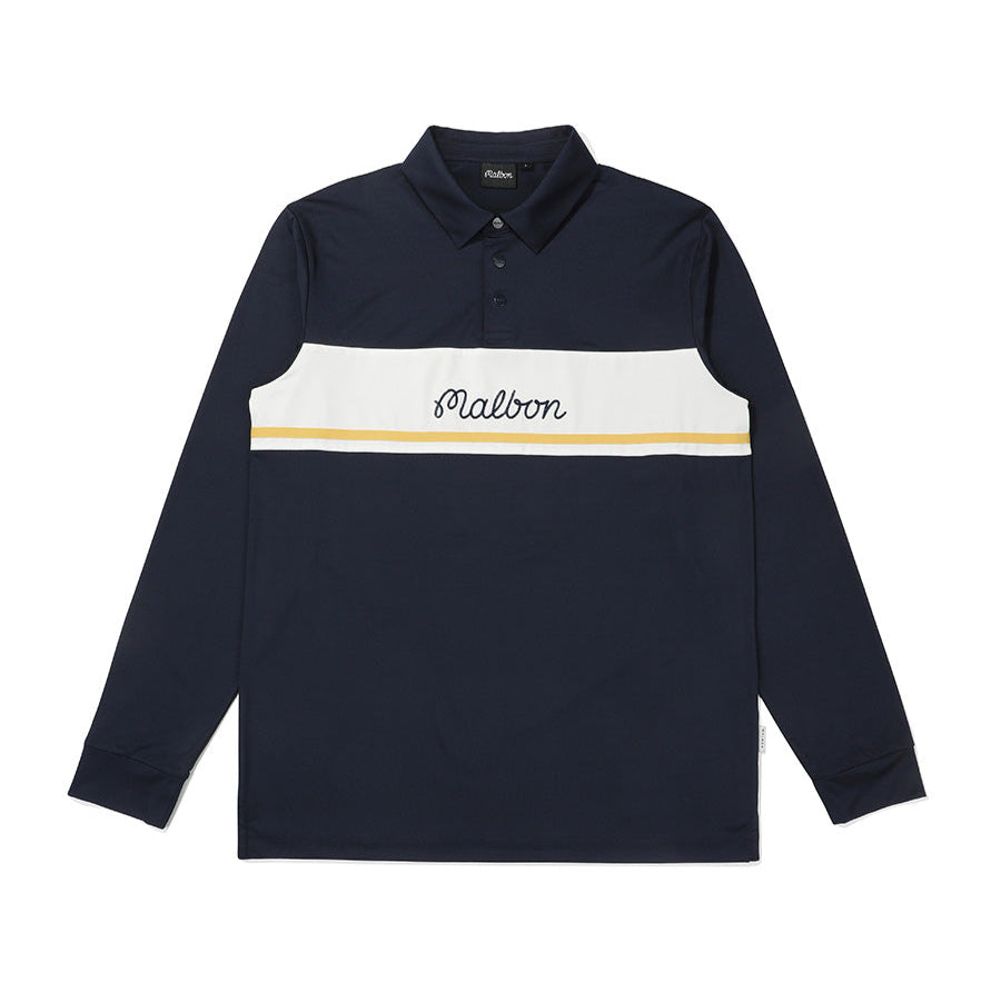Malbon Korea Men's Tech Color Block Polo Shirt