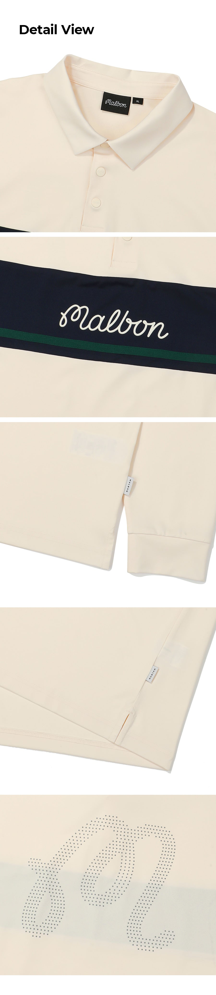 Malbon Korea Men's Tech Color Block Polo Shirt