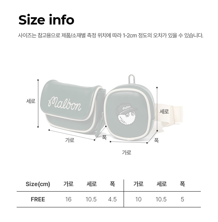 MALBON Korea Two Pocket Belt Bag Women's waist bag versatile storage belt bag