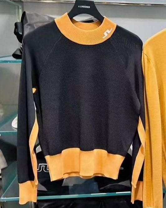 JL Korean Version Women Golf Zoe Sweater color-block knit shirt