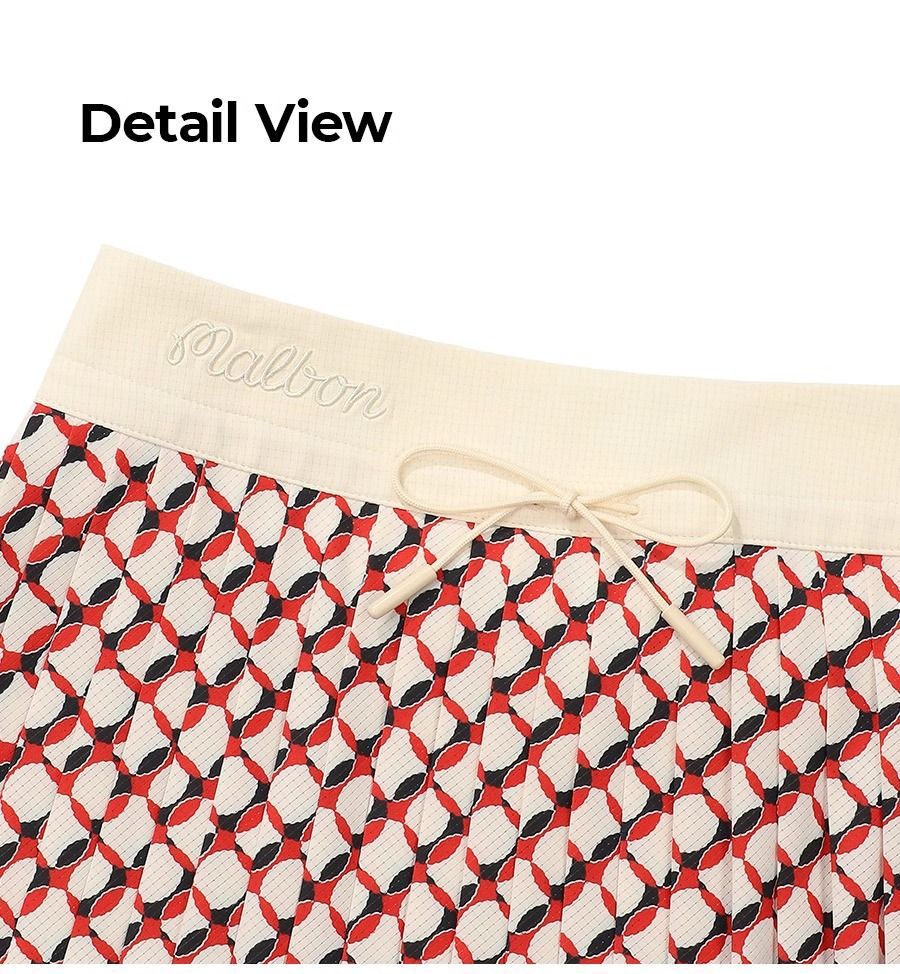 Malbon Korea Air Dot Pattern Golf Skirt Women's 24 pleated print skirt