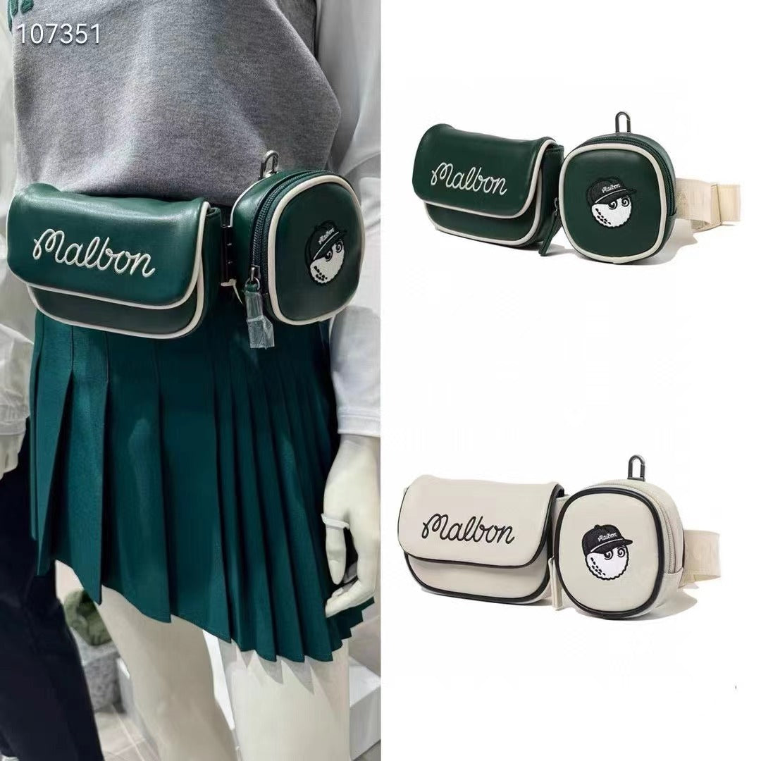 MALBON Korea Two Pocket Belt Bag Women's waist bag versatile storage belt bag