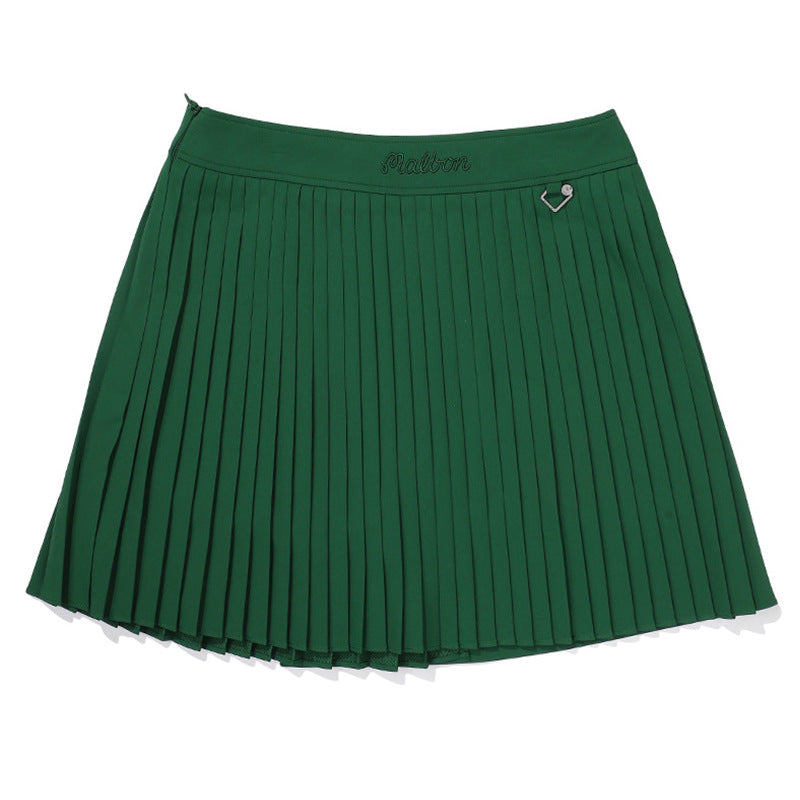 Malbon Korea Half-Pleated Zipper Pocket Golf Skirt for Women