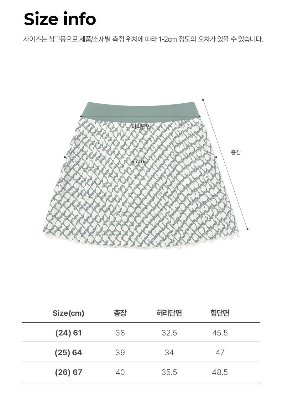 Malbon Korea Air Dot Pattern Golf Skirt Women's 24 pleated print skirt