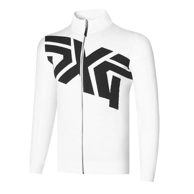 PXG Korea Men Golf Zip Sweater FW Long Sleeve Turtleneck Zip Knit Cardigan Winter Sports Jacket Outerwear