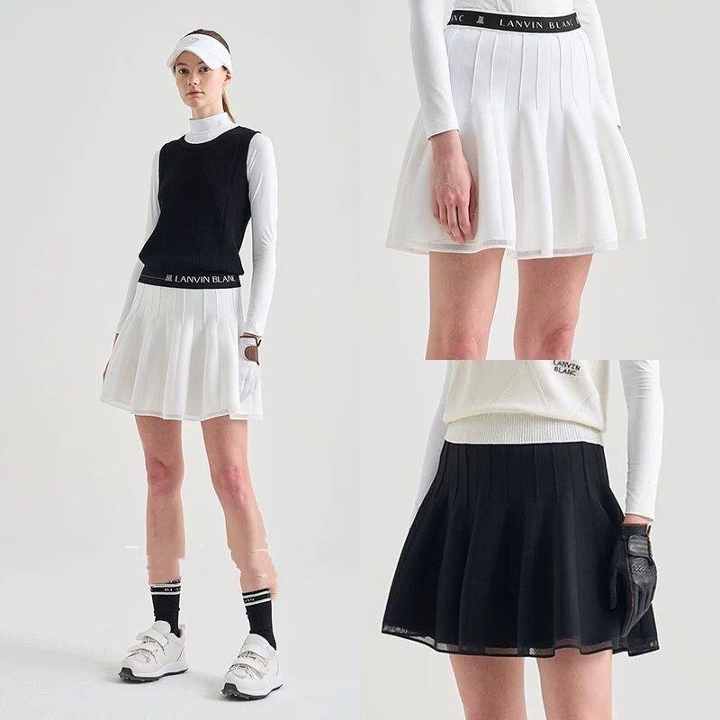 LANVIN BLANC Korea Luxury Golf Wear Women Knit Skirt