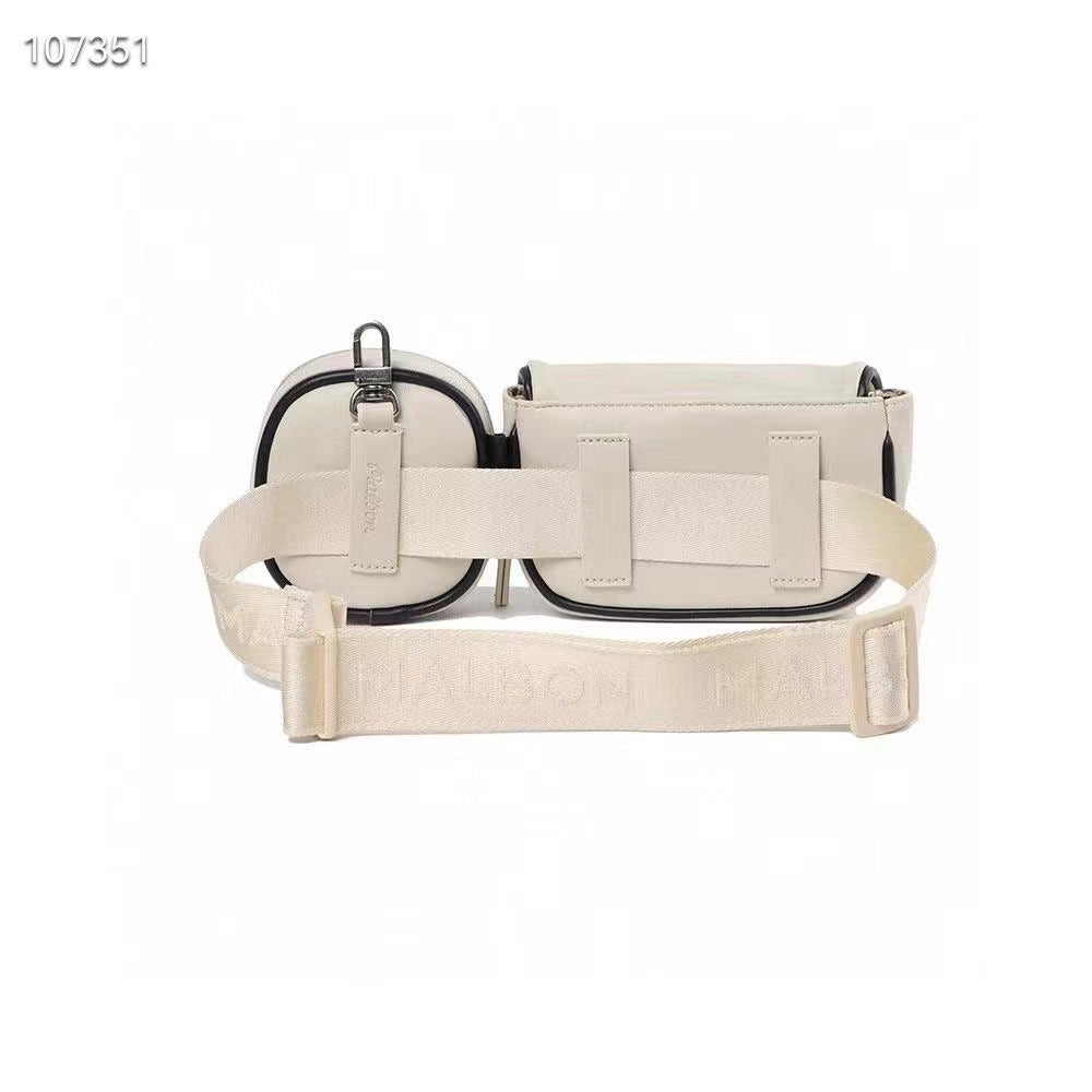 MALBON Korea Two Pocket Belt Bag Women's waist bag versatile storage belt bag