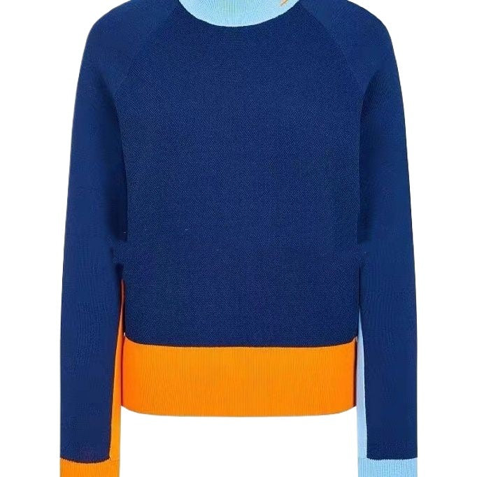 JL Korean Version Women Golf Zoe Sweater color-block knit shirt