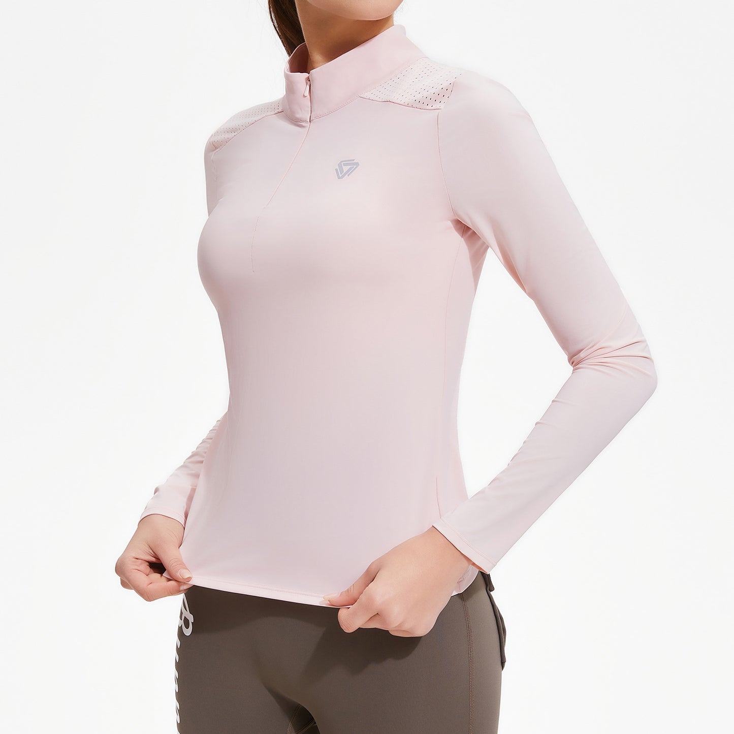 GREEN STAR Women Golf Shirt half-zip long sleeve breathable half-collar