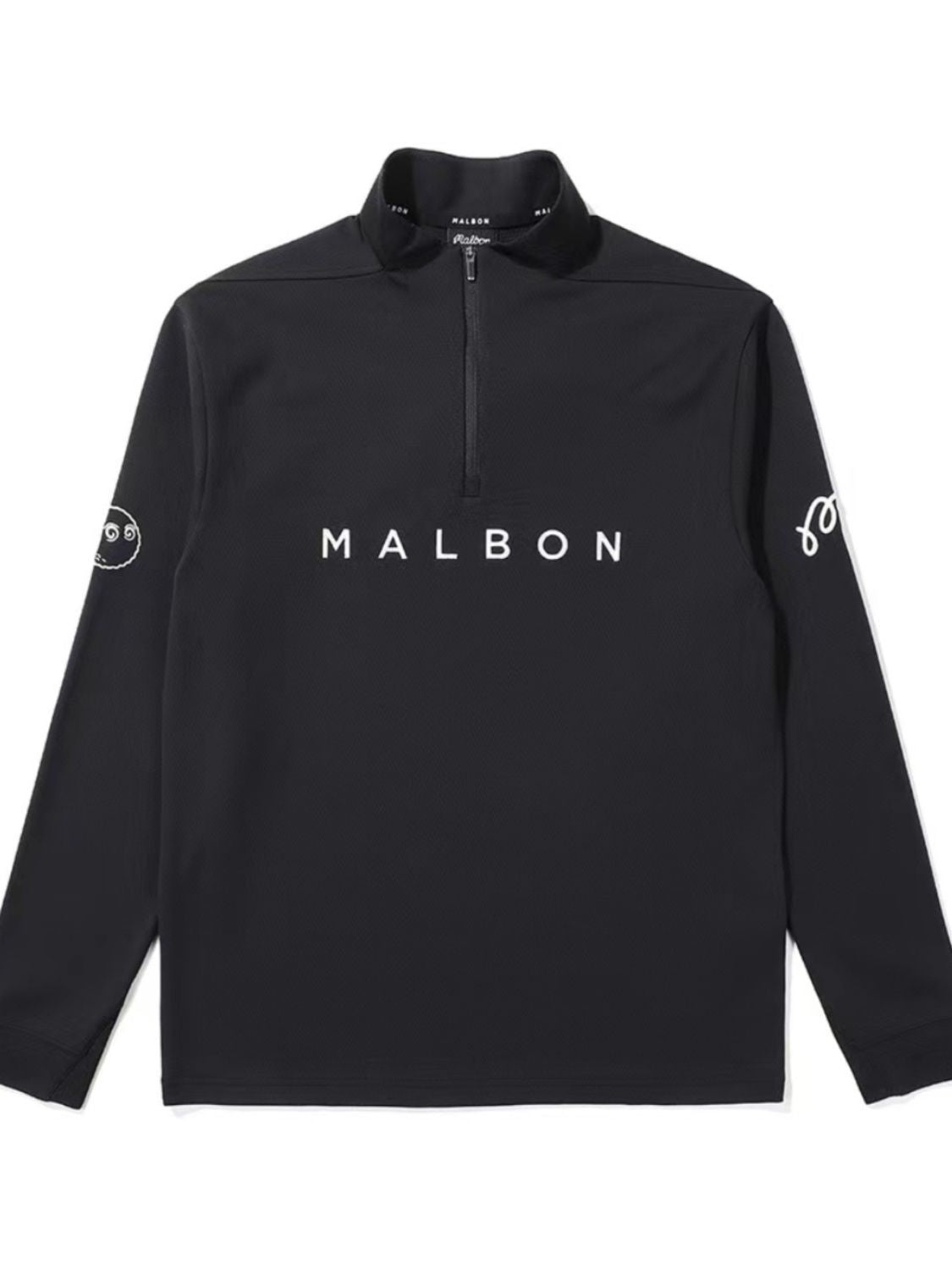 MALBON Golf Korea Men Shirt Long Sleeve Half-high Neck Jersey Light Outdoor Sports Casual Zipper Top