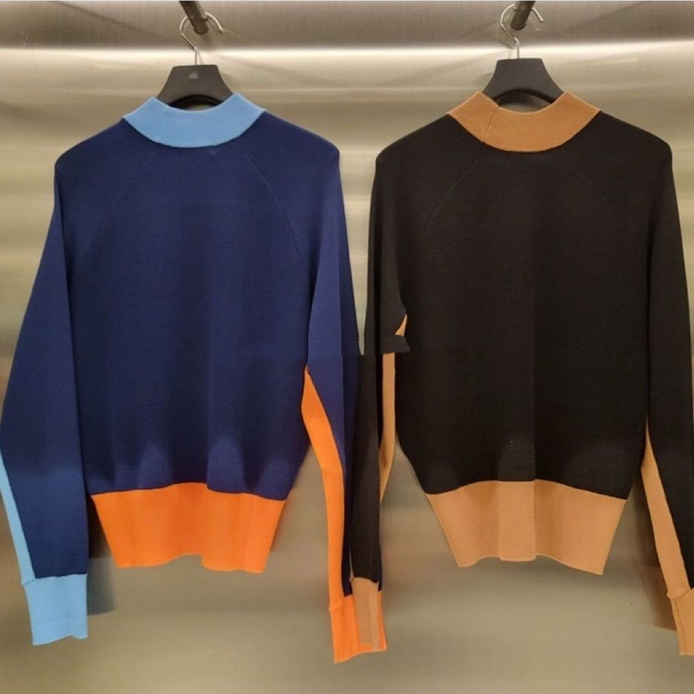 JL Korean Version Women Golf Zoe Sweater color-block knit shirt