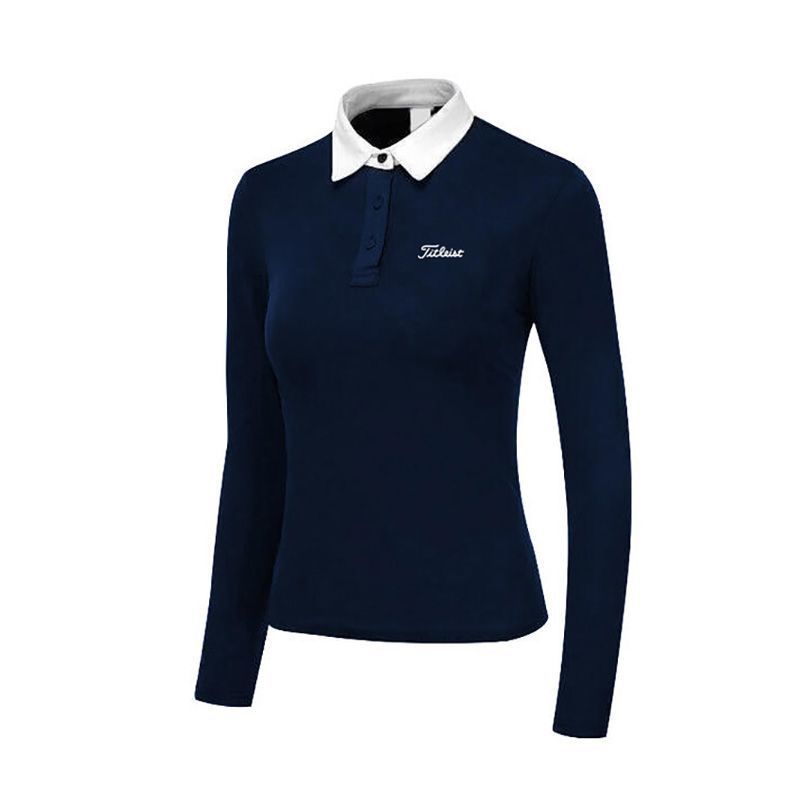 Titleist Korea Women Long-Sleeve Collar Shirt FW Quick Dry Casual Slim Fit Top Sports T-Shirt