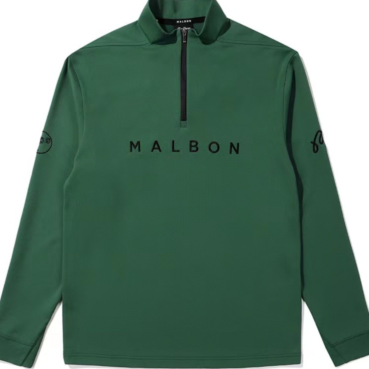 MALBON Golf Korea Men Shirt Long Sleeve Half-high Neck Jersey Light Outdoor Sports Casual Zipper Top