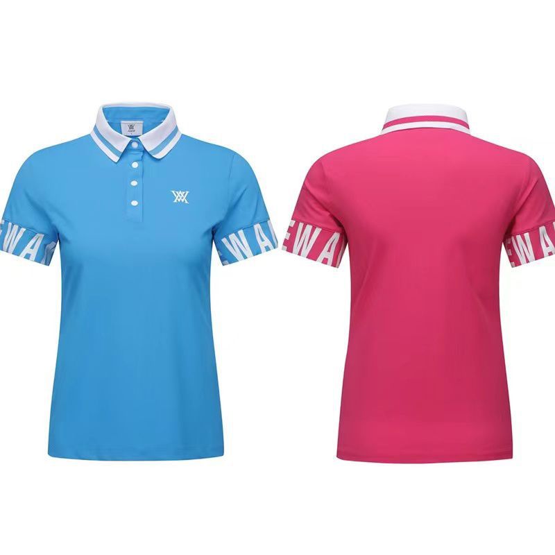 ANEW Golf Korea Summer Women's Short Sleeve T-Shirt Jersey Top Polo Golf Shirt
