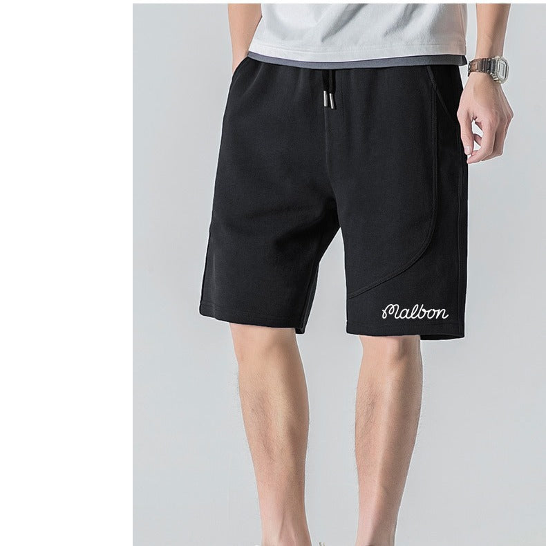 MALBON GOLF MEN'S Pants SS Elastic Knit Loose Shorts 3D Silicone Print