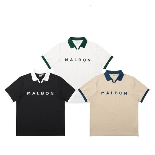Malbon Korea 2025 Summer New Men's Golf Polo T-Shirt Short Sleeve