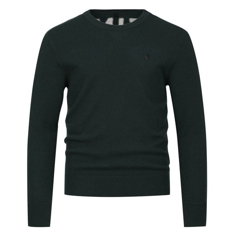 AMAZINGCRE Korea Men's Round Neck Knitted Golf Sweater Knit Shirt