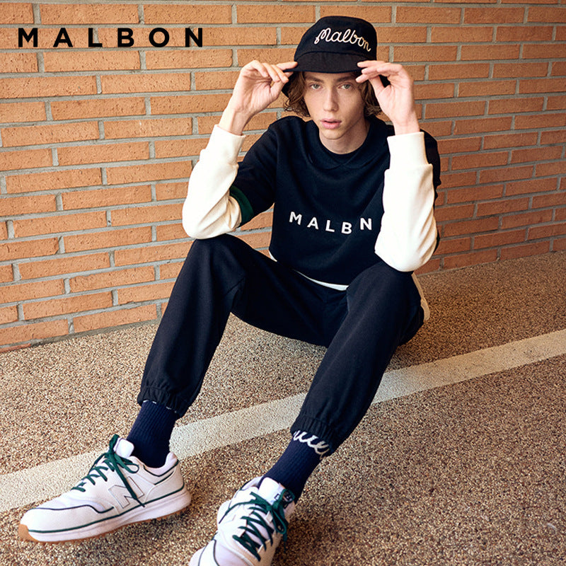 MALBON Korea Men's Collar Long Sleeve Sweatshirt Top