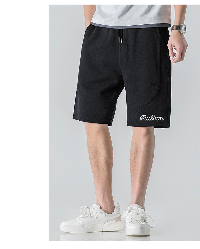 MALBON GOLF MEN'S Pants SS Elastic Knit Loose Shorts 3D Silicone Print