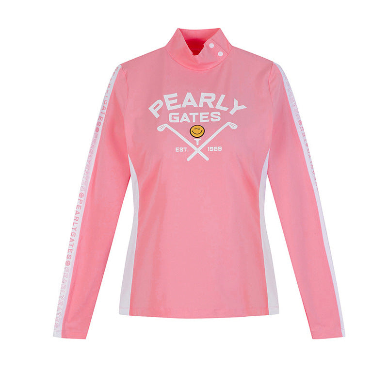 PEARLY GATES Golf Women Long Sleeve Turtle Neck Quick Dry Slim Shirt