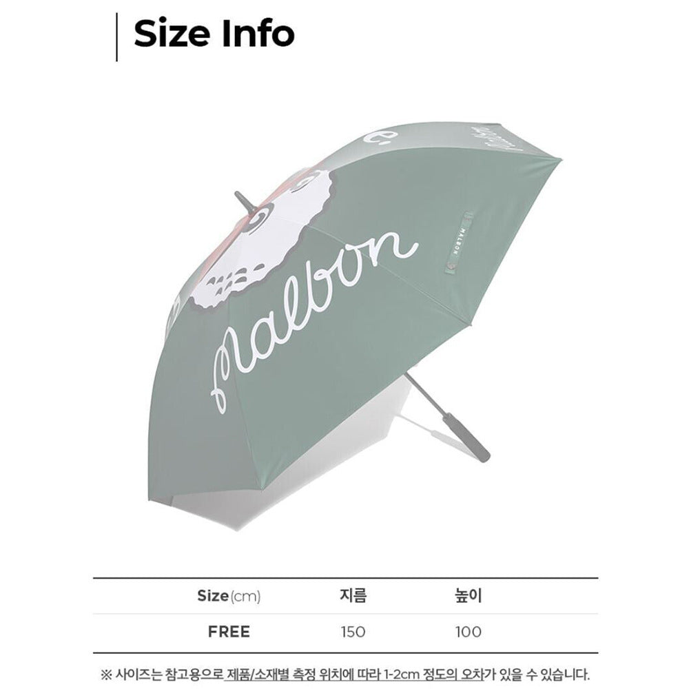 MALBON Korea Golf Umbrella Parasol Vinyl Coating UPF50+ Lightweight Design 130cm Large Size