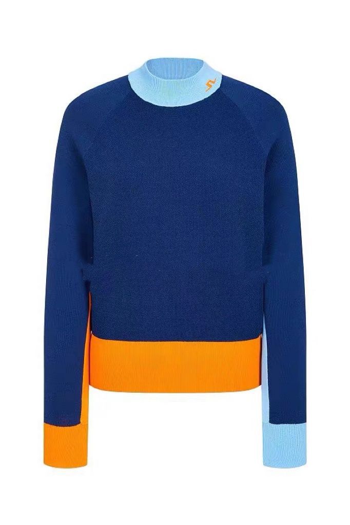 JL Korean Version Women Golf Zoe Sweater color-block knit shirt