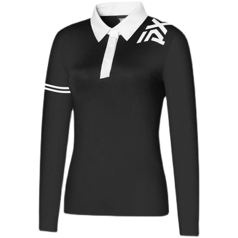 PXG Women SS Black & White Quick Drying Casual Slim Top Golf T-Shirt Long Sleeve