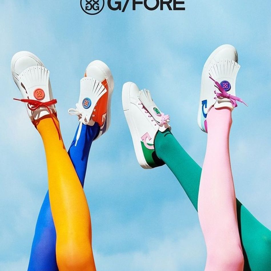 G/FORE Korea Limited Edition DURF Leather Kiltie Two-Tone Golf Shoes for Women waterproof sneakers