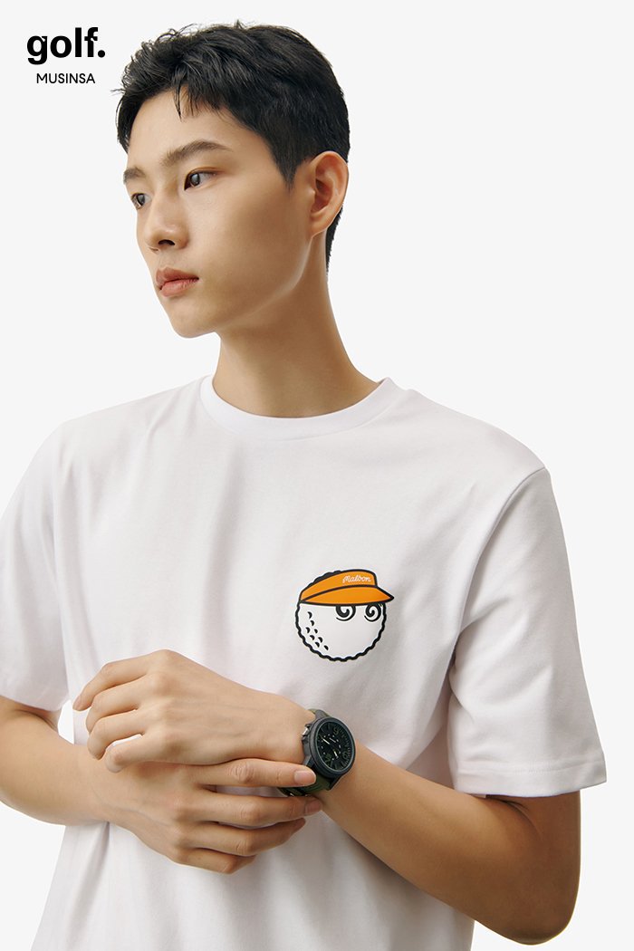 MALBON Golf Korea Men's Print Short Sleeve T-Shirt