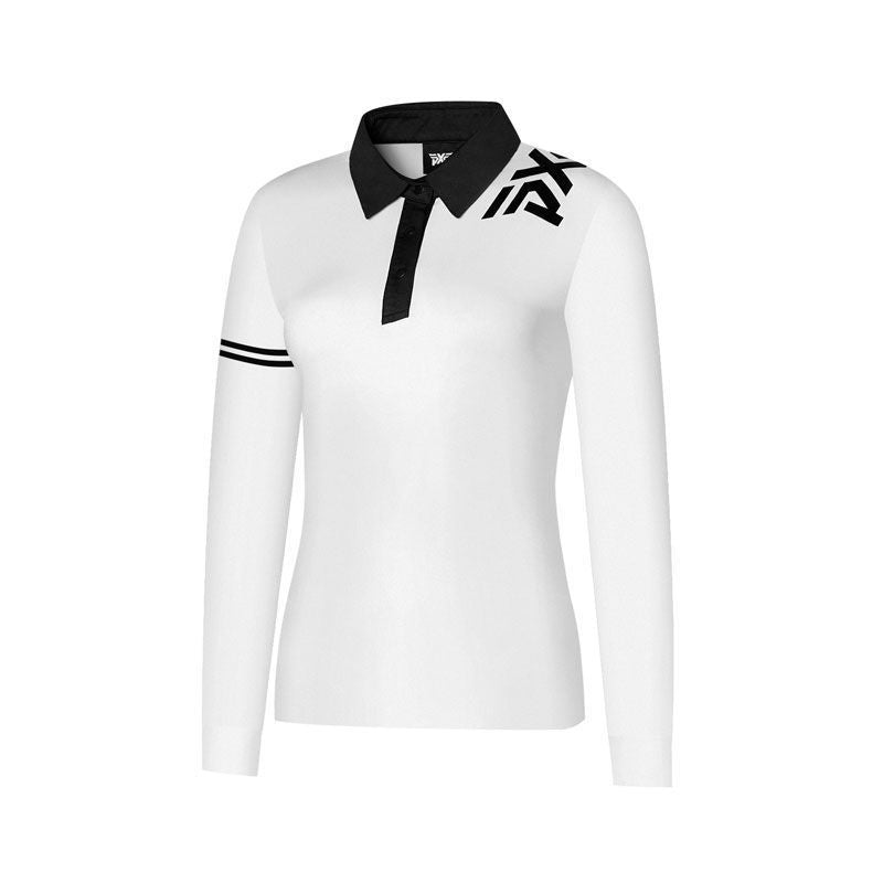 PXG Women SS Black & White Quick Drying Casual Slim Top Golf T-Shirt Long Sleeve