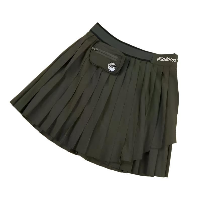 Malbon Korea Golf Skirt with Small Bag, quick dry pleated skirt for women+ detachable ball bag