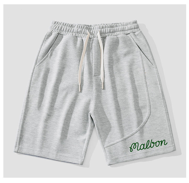 MALBON GOLF MEN'S Pants SS Elastic Knit Loose Shorts 3D Silicone Print