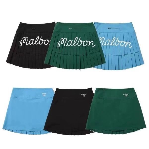 New Malbon Korea Women's Double Tiered Pleated Golf Skirt