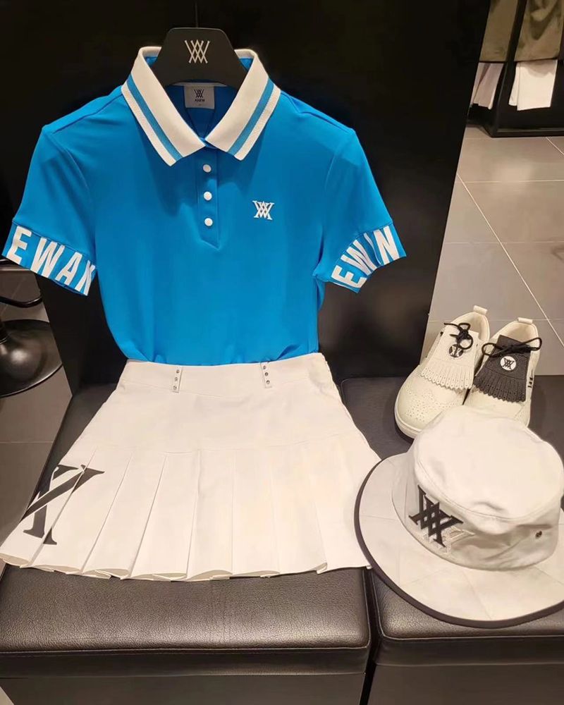 ANEW Golf Korea Summer Women's Short Sleeve T-Shirt Jersey Top Polo Golf Shirt