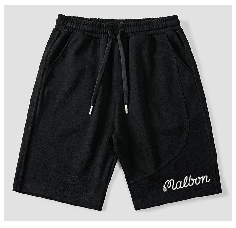 MALBON GOLF MEN'S Pants SS Elastic Knit Loose Shorts 3D Silicone Print