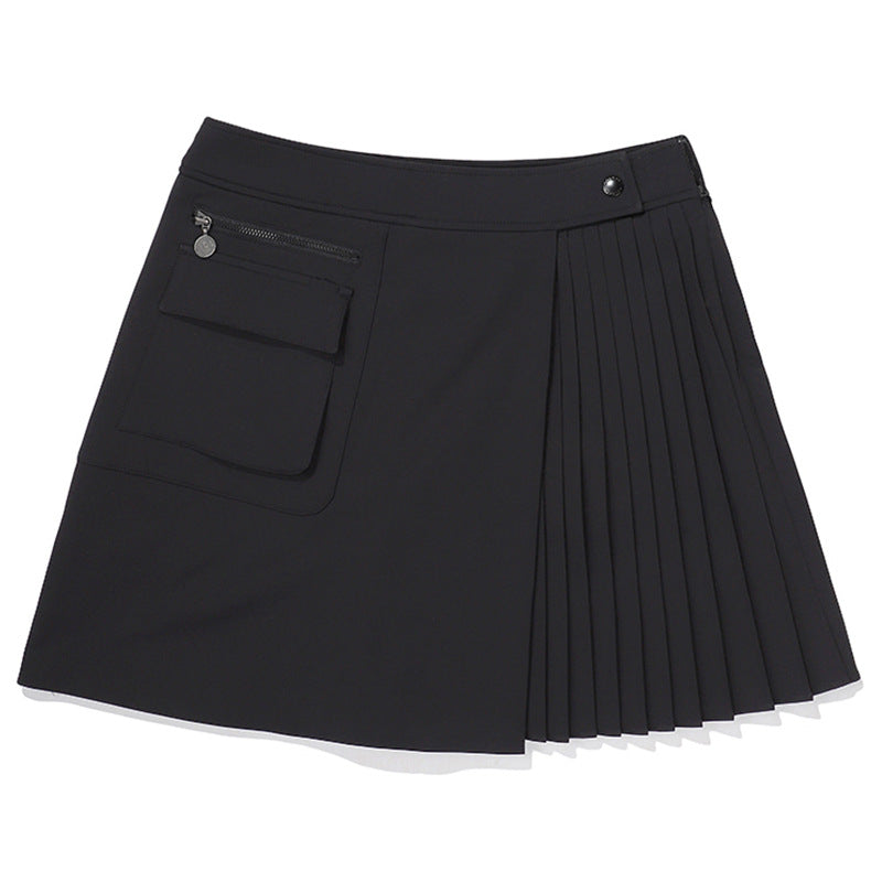 Malbon Korea Half-Pleated Zipper Pocket Golf Skirt for Women