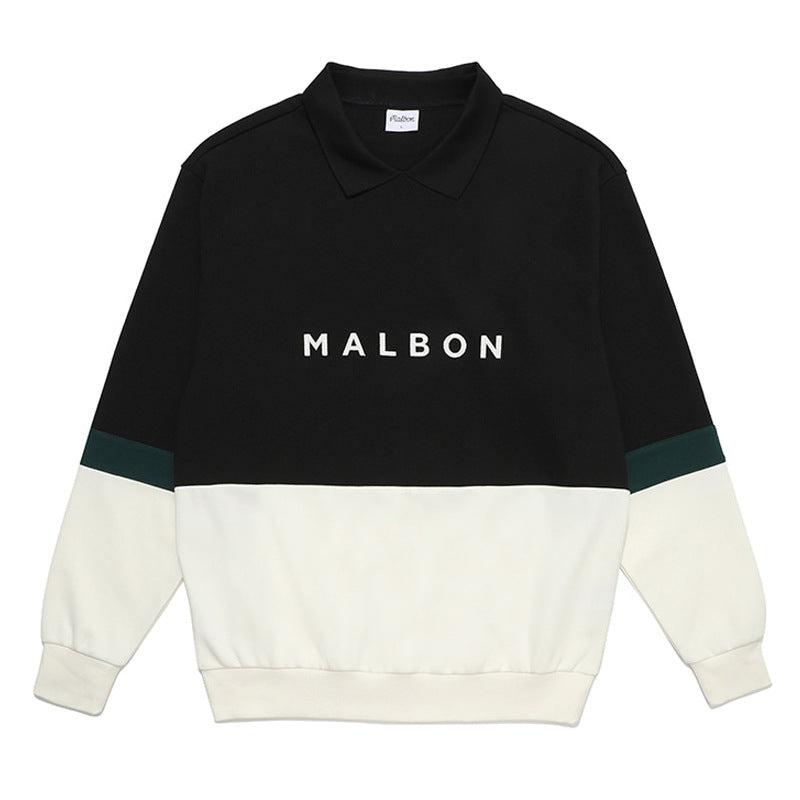 MALBON Korea Men's Collar Long Sleeve Sweatshirt Top