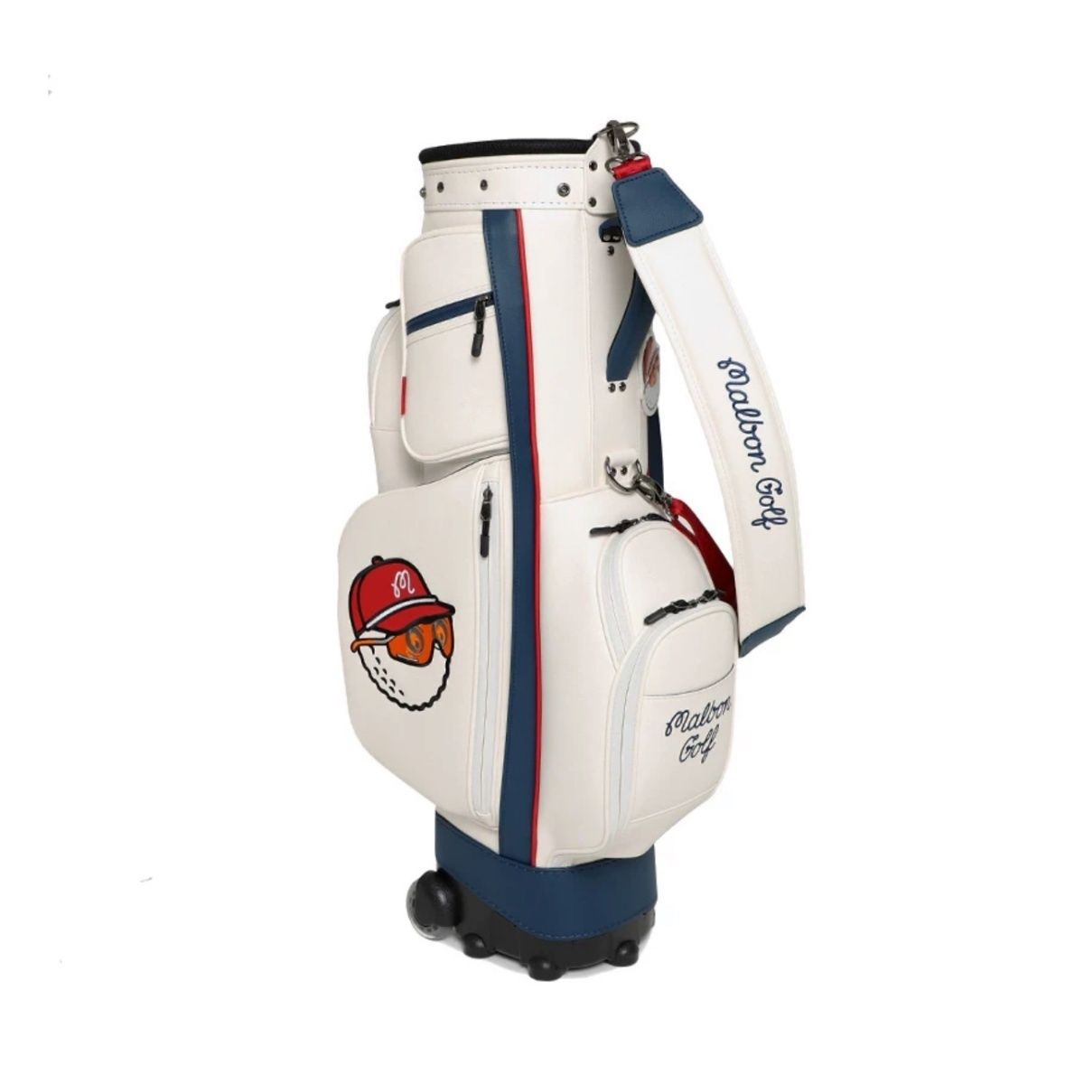 MALBON Korea Performance Trolley Caddie Golf Bag with Wheels Lightweight Korean PU Waterproof