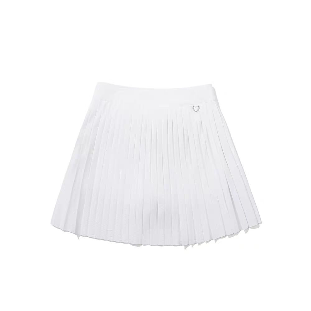 New Malbon Korea Golf Women's Pleated Skirt Red / White