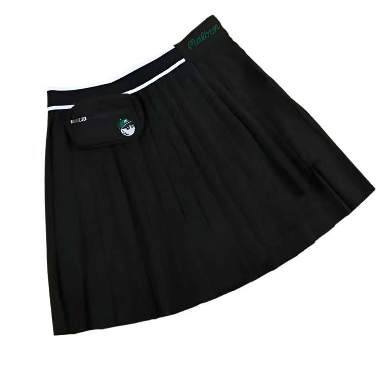 Malbon Korea Golf Skirt with Small Bag, quick dry pleated skirt for women+ detachable ball bag