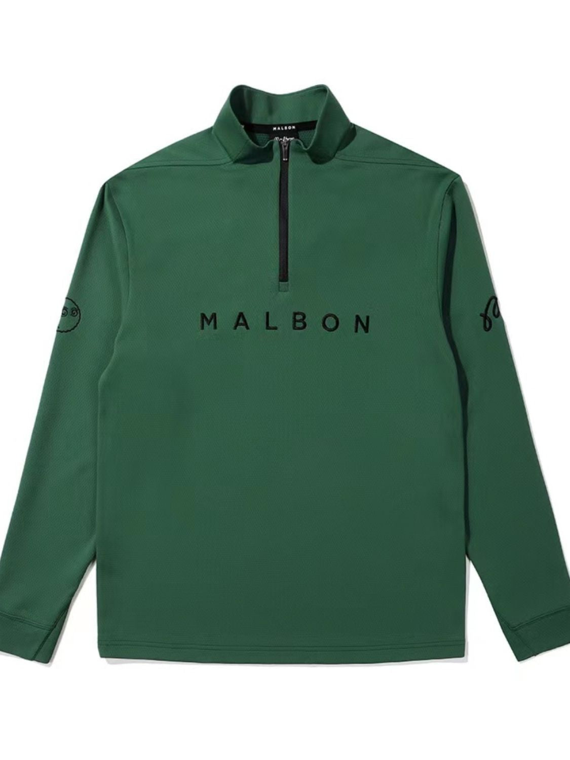 MALBON Golf Korea Men Shirt Long Sleeve Half-high Neck Jersey Light Outdoor Sports Casual Zipper Top