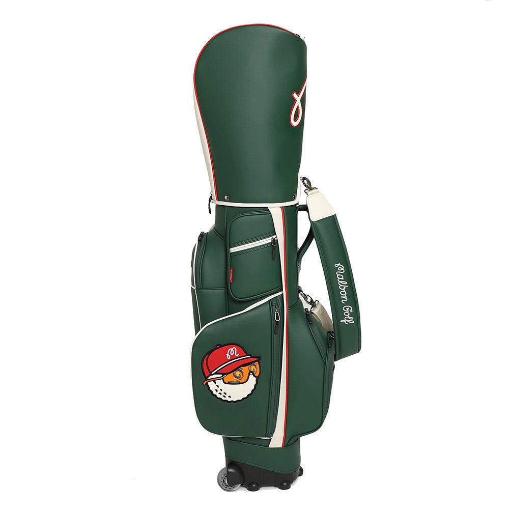 MALBON Korea Performance Trolley Caddie Golf Bag with Wheels Lightweight Korean PU Waterproof