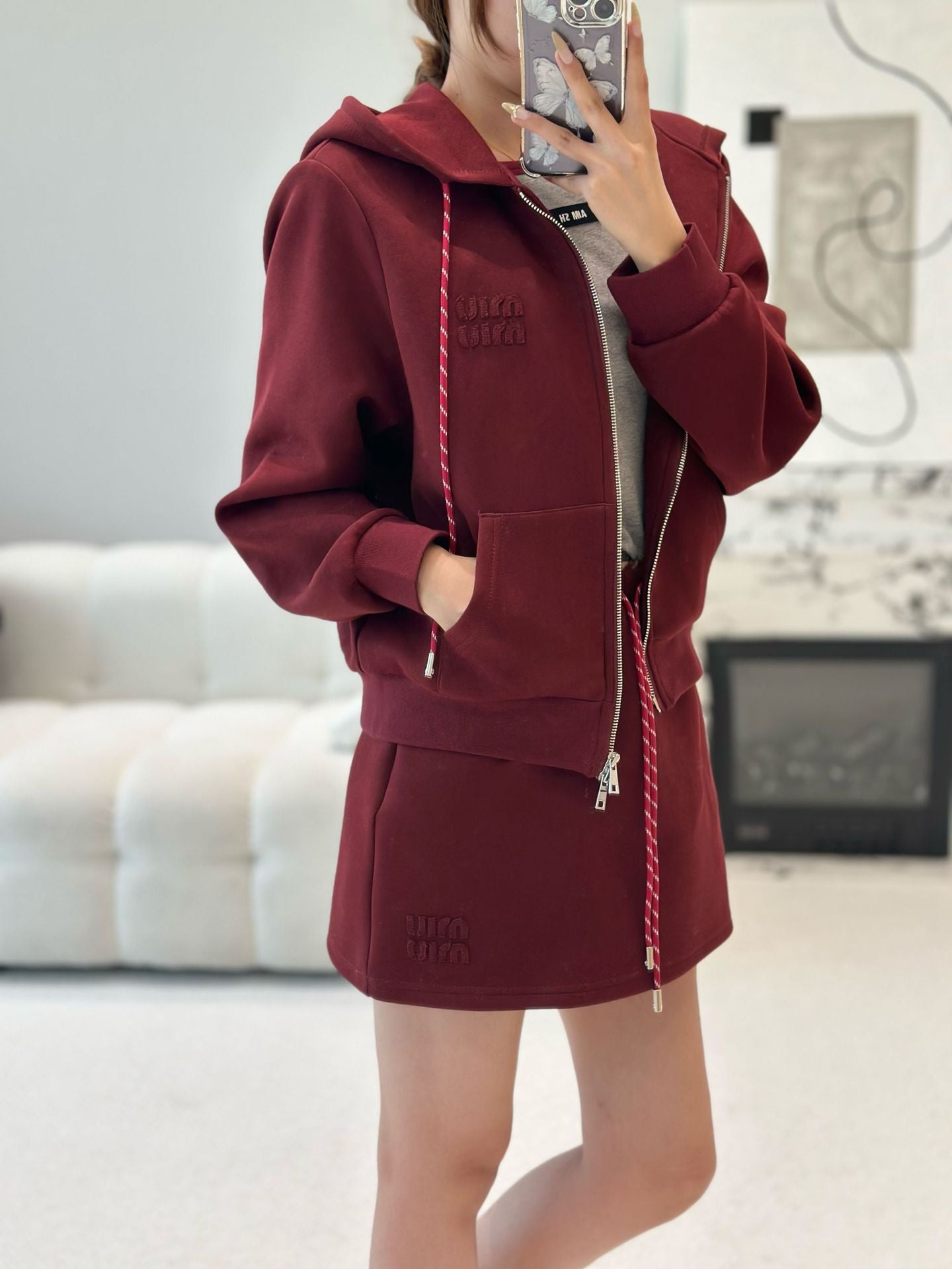 GREEN STAR Golf Two-Piece Set New High-end casual sportswear Women's Hooded Sweatshirt Jacket + Skirt set