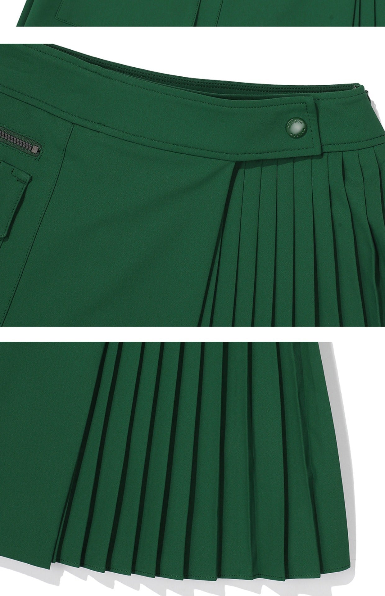 Malbon Korea Half-Pleated Zipper Pocket Golf Skirt for Women